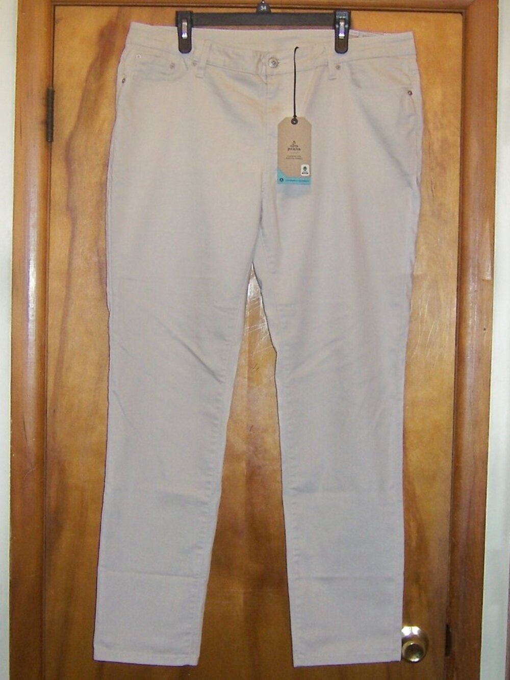 PRANA Women's Kayla Jean Regular Inseam Size 18 Color Chalk Khaki Pants NWT $99